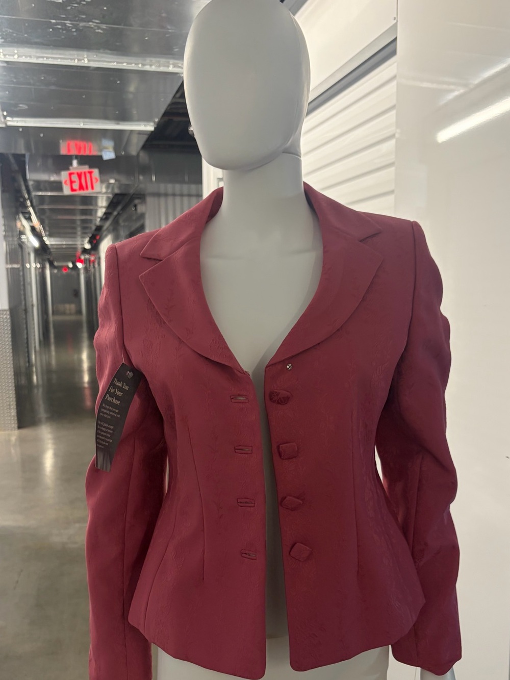 AMANDA SMITH PINK FLORAL JACQUARD FITTED BLAZER JACKET SIZE 4